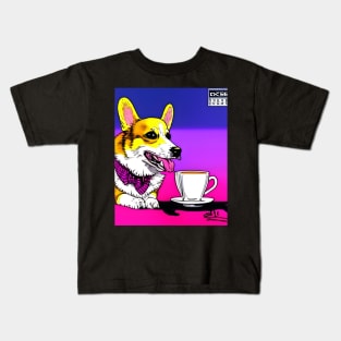 Corgi And Coffee Kids T-Shirt